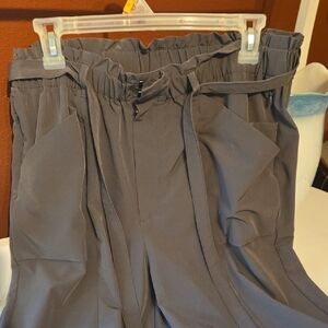 Gray Women's Pants with Belt